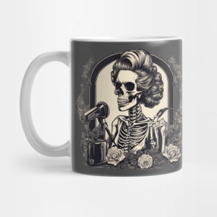 Skeleton hairdresser spooky halloween design Mug